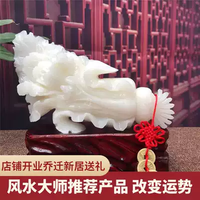 Jade cabbage ornaments store opening housewarming new home gifts living room entrance table Chinese Bogu rack wine cabinet decoration