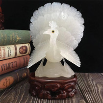 2021 gifts housewarming new home gifts natural Jade Peacock opening ornaments new Chinese living room porch decorations