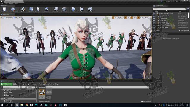 Ue5 Unreal Engine 4 Main Character Female Npc Fairy Dark Mage Wizard Archer Character Model