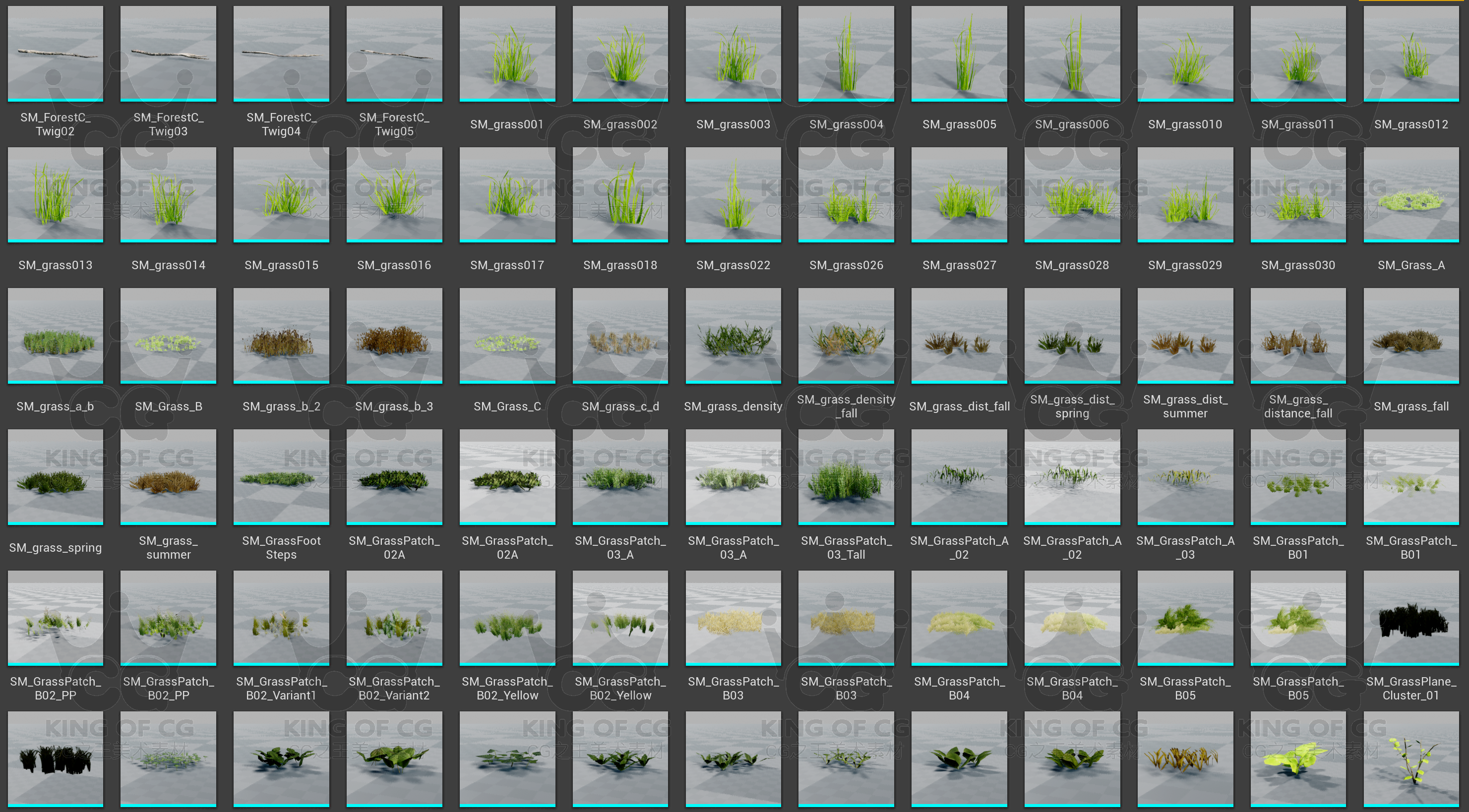 图片[15]-ue4虚幻商城植物花草树木落叶杂草鲜花植被杂木蘑菇自然物大合集-cg男孩