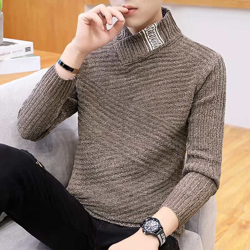 Áo len cao cổ nam phiên bản Hàn Quốc của áo len hợp thời trang nam mùa đông dày đẹp trai đẹp trai áo len nam mới - Áo len
