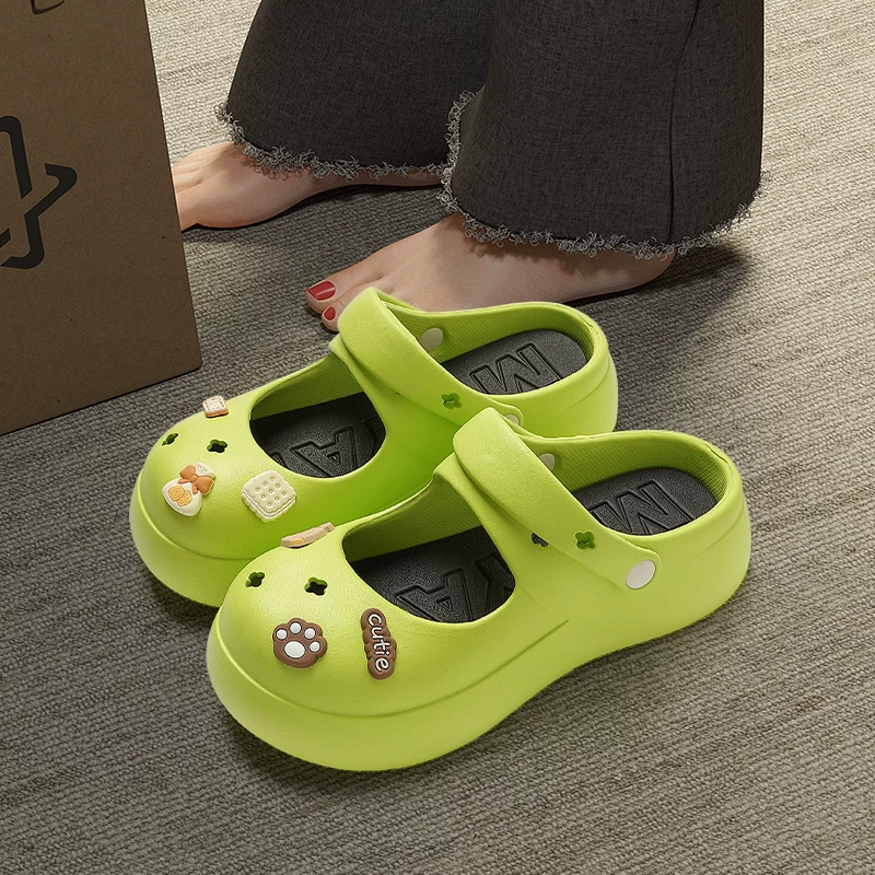 Мужские сабо в стиле croc, толстая подошва, износостойкие, противоскользящие пляжные шлёпки (размеры 36–45)