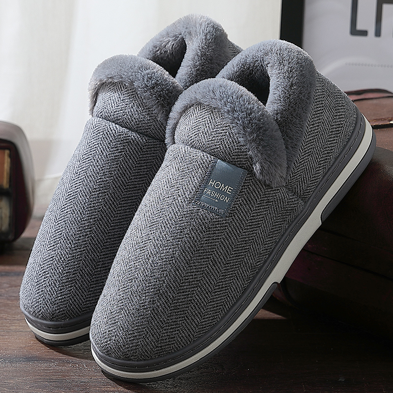 Men's shoes cotton slippers cotton shoes Men's suede autumn Winter lovers Wear Home Household Bag with Bean Bean Shoes Men Warm