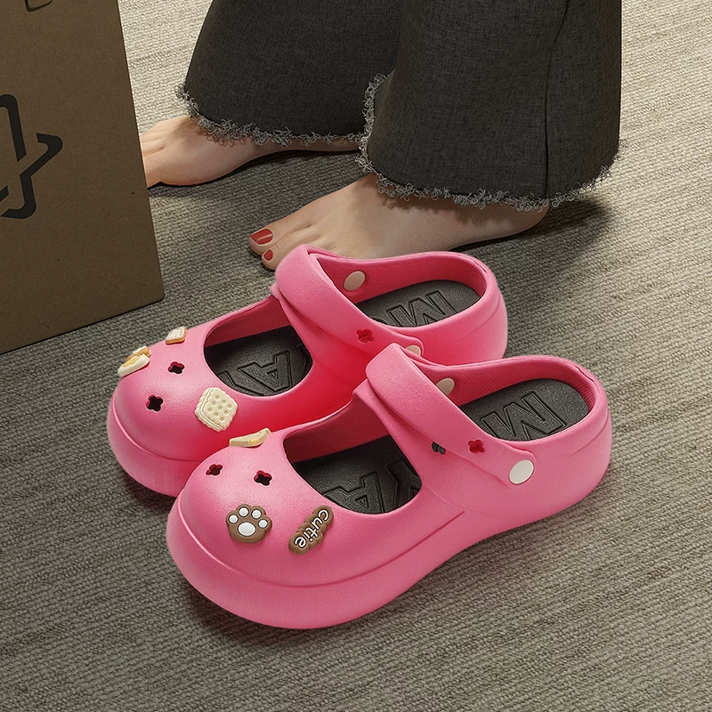 Мужские сабо в стиле croc, толстая подошва, износостойкие, противоскользящие пляжные шлёпки (размеры 36–45)