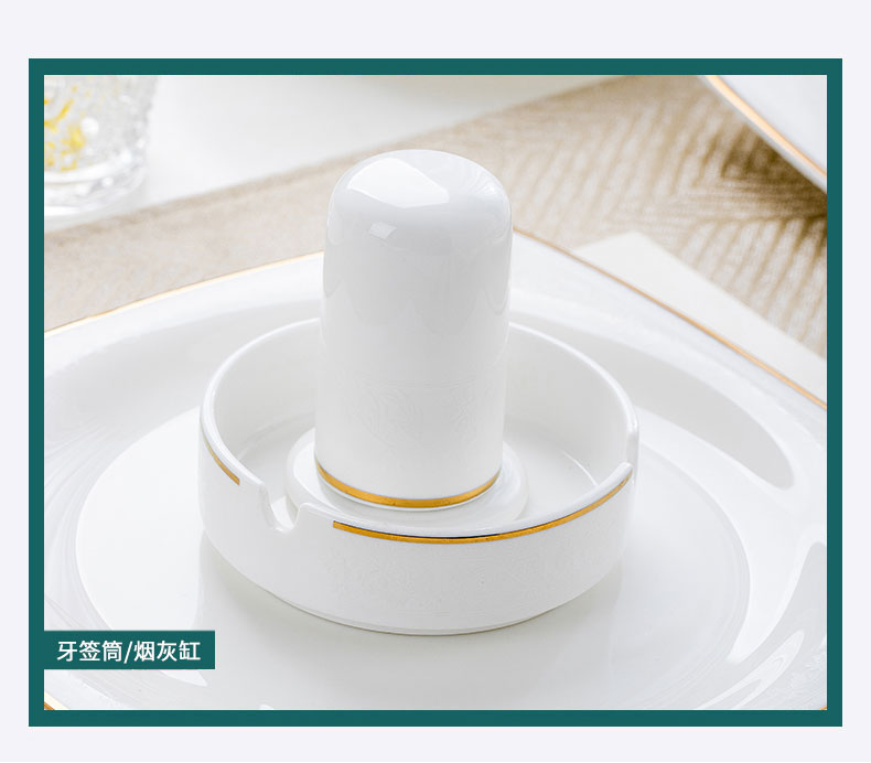 Wooden house product dishes suit household contracted jingdezhen light dishes combination of key-2 luxury European - style up phnom penh ipads porcelain tableware