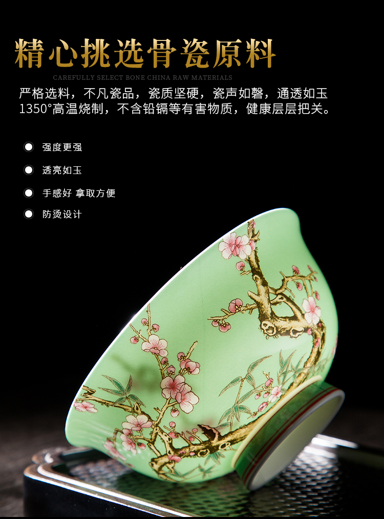 Wooden house product archaize colored enamel bowls of household use under high court job jingdezhen Chinese high - grade tableware