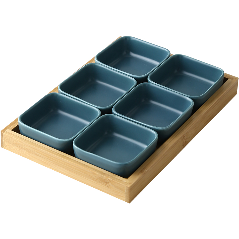 The Nordic idea Japanese bamboo frame ltd. ceramic foot bath hotels dip seasoning ingredients hotpot snacks flavor dishes