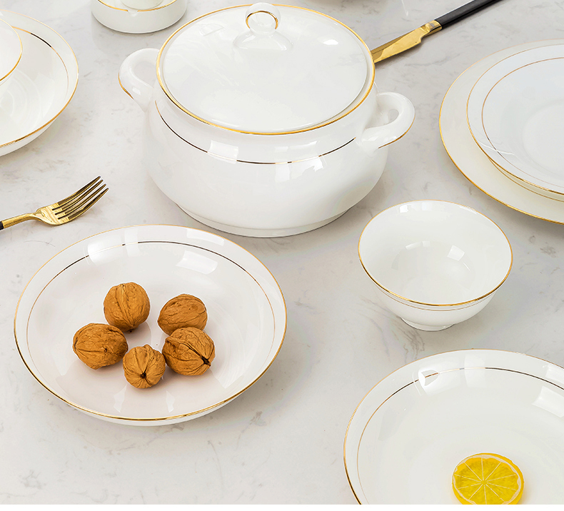 Light dishes suit household utensils European - style up phnom penh key-2 luxury dishes jingdezhen composite ipads porcelain contracted creative dishes