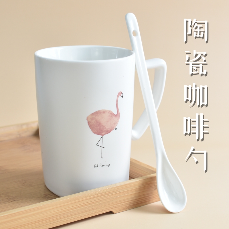 Coffee Milk Mug Spoon Creative Japanese Long Handle Milk Powder Mixing Spoon Ceramic Simple Home Net Red Spoon