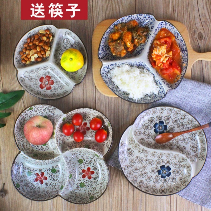 Yuanyang disc ceramic frame 0, the fast food dried fruit fruit bowl household adults two tray plates