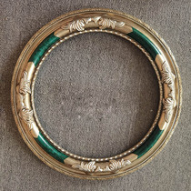 Round oil painting frame antique silver aged retro oil painting frame round oil painting frame mounting round European style round frame mounting