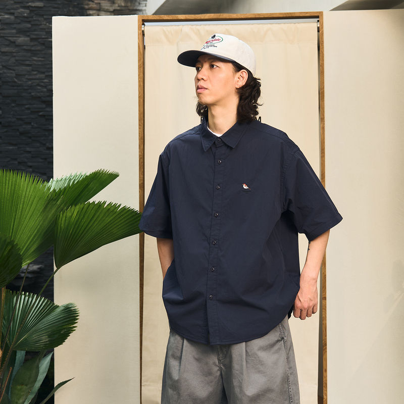 Midupdate 26Ss【City Series】Guangzhou Limited Edition Thrush Bird Embroidery Pocket Casual Short-Sleeve Shirt