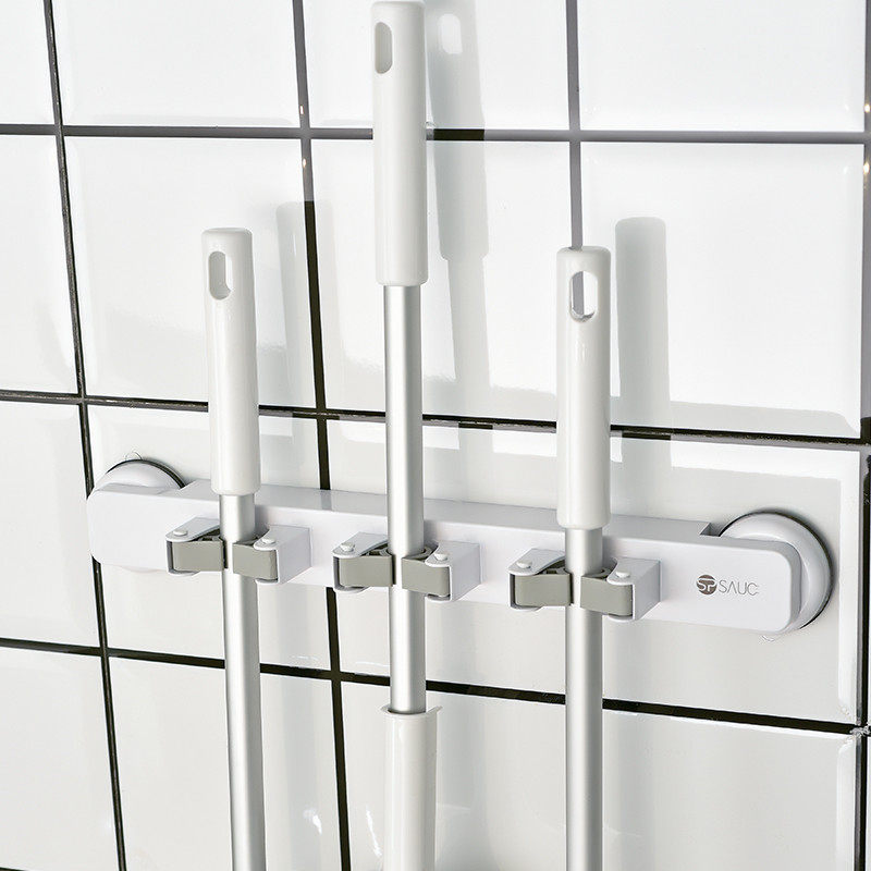 Hook washroom Suction Cup Mop Rack Free of Mop Holder of Japanese mop MOP CLIP HUNG MOP SWEEP THE CASSETTE HOLDER-Taobao