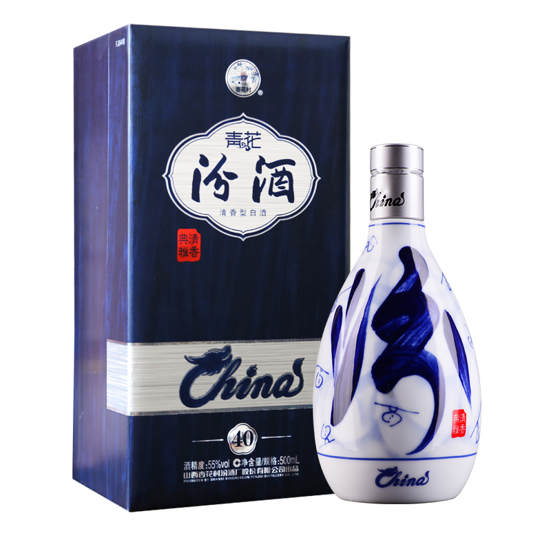 中国白酒(青花冷酒) 汾酒55度青花40汾酒中国装500ml清香型高度白酒6盒整箱装评价- 淘宝网