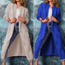 Sweater Cardigan No Button Knitted Coat Jacquard Decor Fall