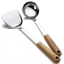 Stainless steel kitchen utensils spatula cooking shovel frying shovel kitchen porridge soup spoon rice leak spoon set household shovel spoon frying spoon