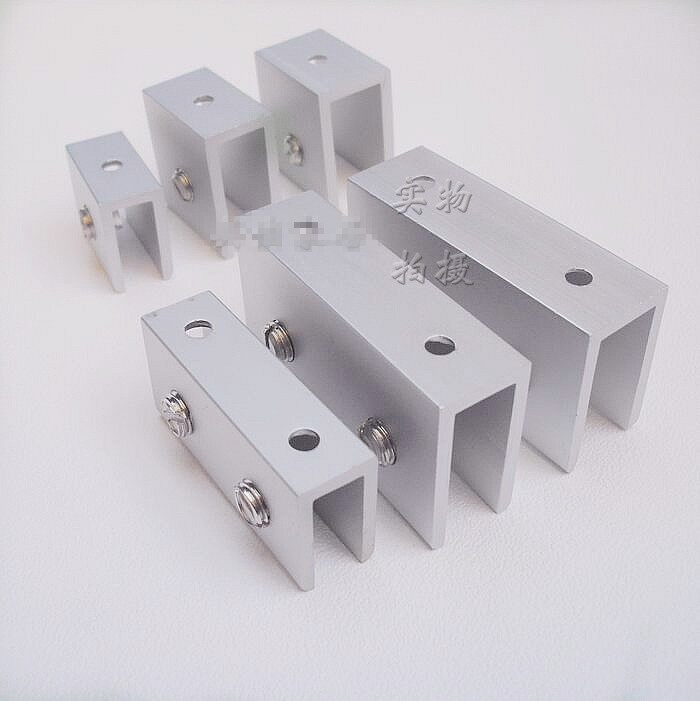 Aluminum square space fixed lengthened long board clip clapboard clip screen thickened board layer board clip glass bracket bracket