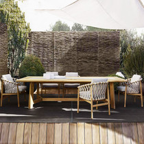 Nordic Villa Outdoor Table and Chair Combined Virgin Chamber Outdoor Sunrise Room Leisure Garden Open Solid Wood Anti-corrosion Wood