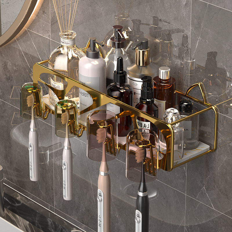 Light extravagant electric toothbrush rack free of punching wall-mounted dressing room gargling cup tooth cup dental cylinder containing layer holder suit