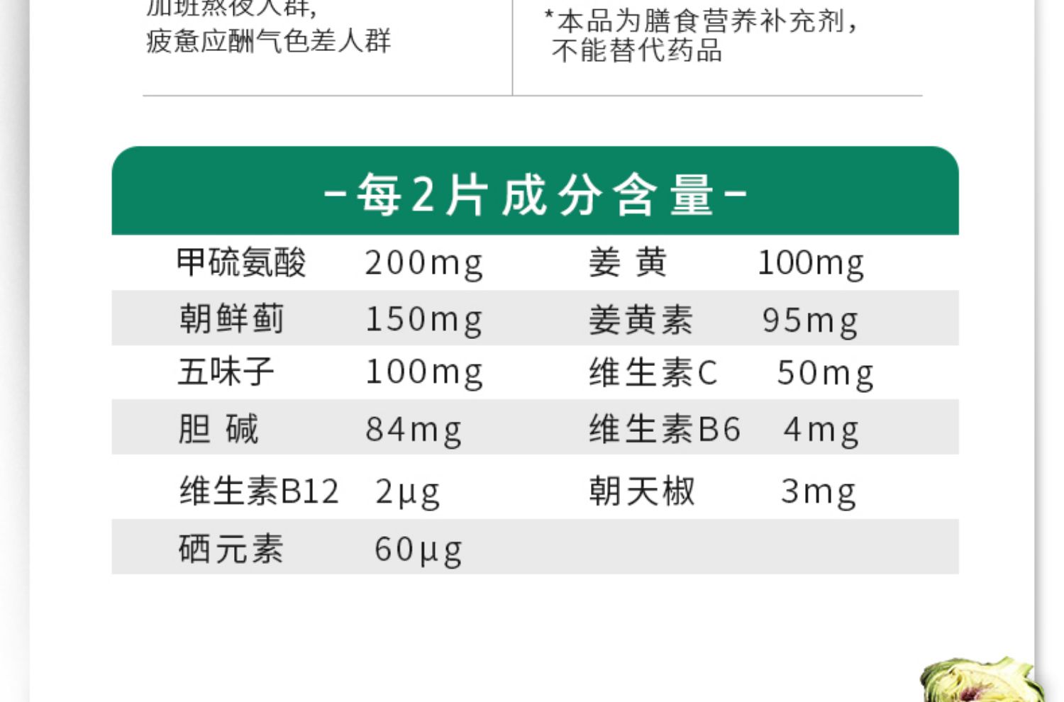 瑞典朝鲜蓟姜黄奶蓟护旰片60粒