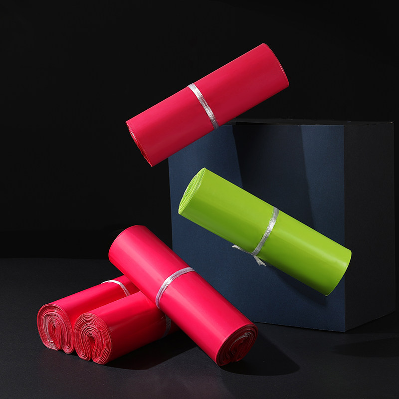 Net source rose red courier bag clothing logistics packaging waterproof bag 2842 thickened custom courier material packaging bag