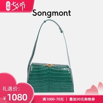 songmont womens small armpit bag female messenger crocodile pattern first layer cowhide designer new retro shoulder bag
