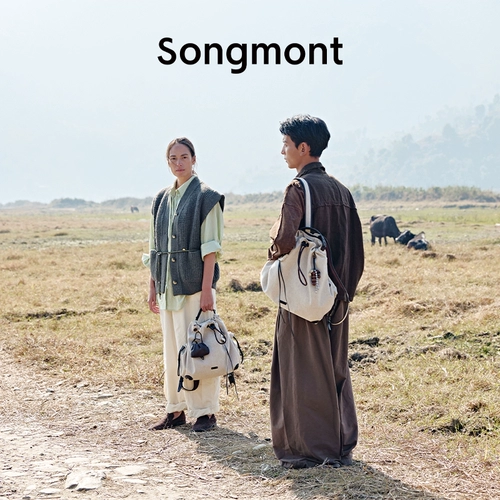 Тот же горный рюкзак Songmont Вэнь Ци, пригородный рюкзак большой вместимости с плавающими зелеными складками, унисекс компьютерный рюкзак из коровьей кожи, новый весенний стиль 2025 года