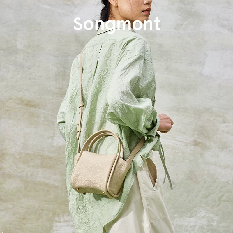 Песнямонтовская Бар, кожаная корзинка, переносная маленькая через плечо сумка, натуральная кожа