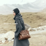 [Тот же стиль, что и у Го Кэю] Портфель для горного тура Songmont, рюкзак через плечо из кожи растительного дубления