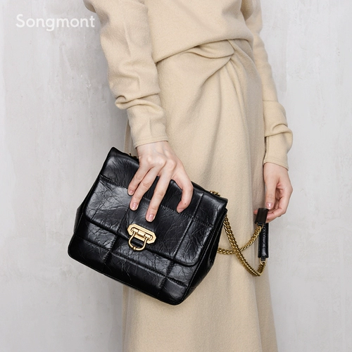 Акриловая дизайнерская кожаная классическая цепь на одно плечо, сумка, воловья кожа