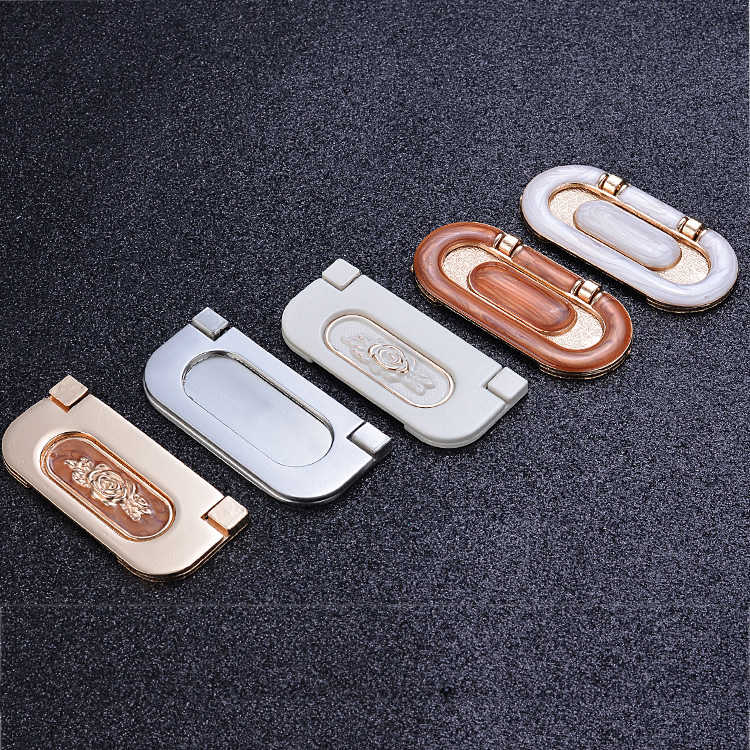 Concealed handle without opening simple invisible cabinet door handle European style invisible wardrobe drawer surface mounted flat handle