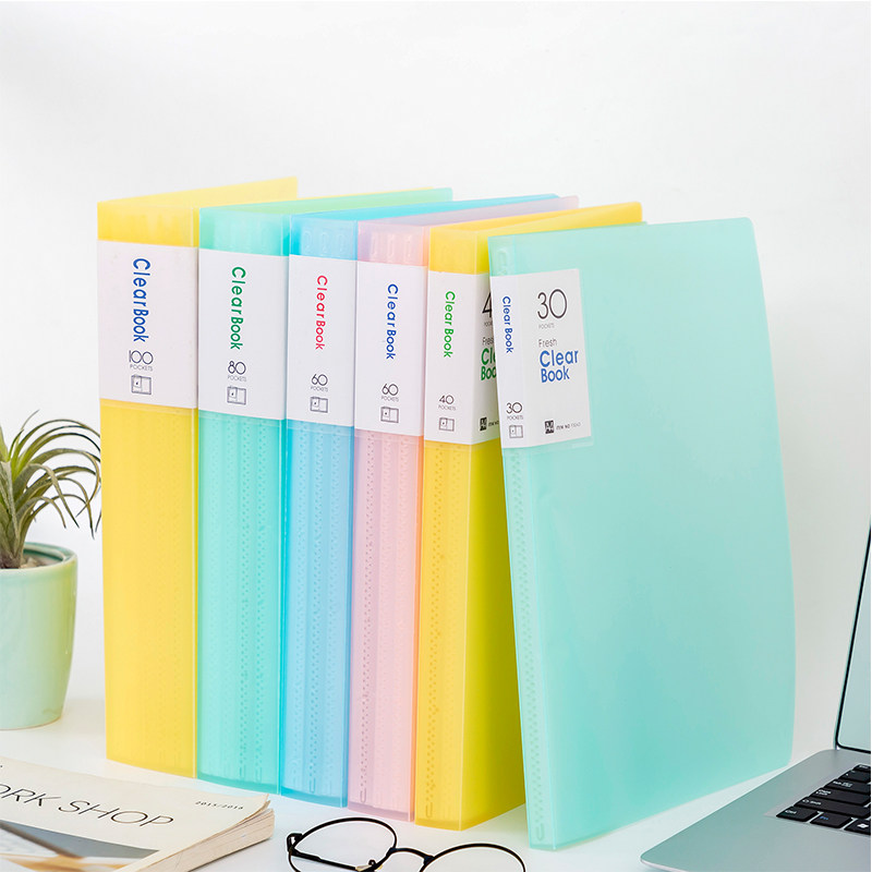 Yongtory Information Book Folder A4 Sheet Music Clip Inserts Page Bag 10-100 Pages Multilayer Students With Transparent Loose-leaf Containing Archive Clip Information Clip Roll Sub Cashier Bags Multilayer Classified Multifunction