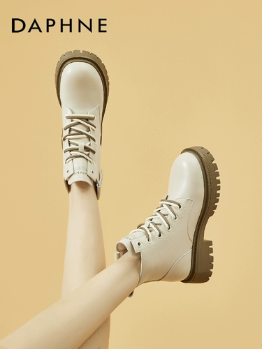 Martens, утепленные демисезонные туфли на платформе, короткие сапоги в английском стиле, ботинки