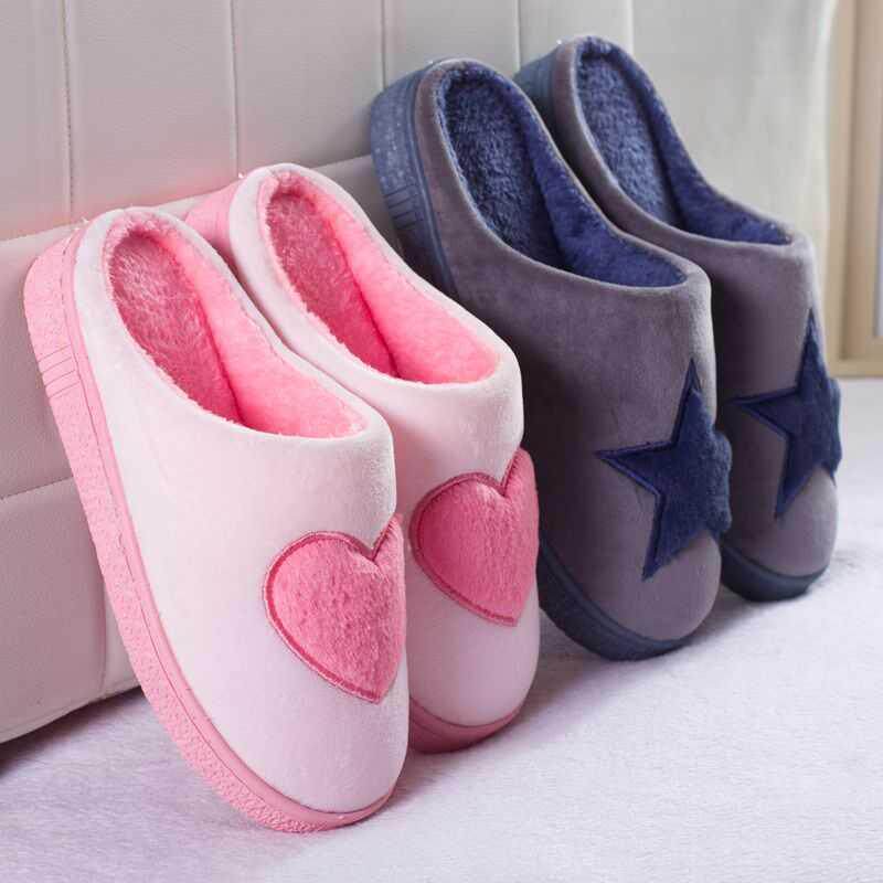 Winter Cotton Slippers Women's Home Non-slip Warm Thick Bottom Half Bag Heel Couple Home Moon Shoes Men Large Size Cotton Tug