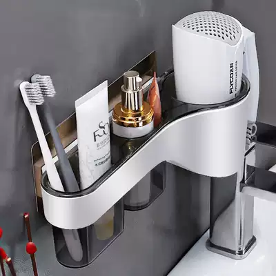 Blow rack non-punching powder room rack bathroom hair dryer hanger blowing rack toilet storage layer rack wall hanging