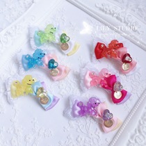 Lily studio handmade pet headdress Teddy Yorkshire Shih Tzu Maltese puppy Peach heart diamond hairpin