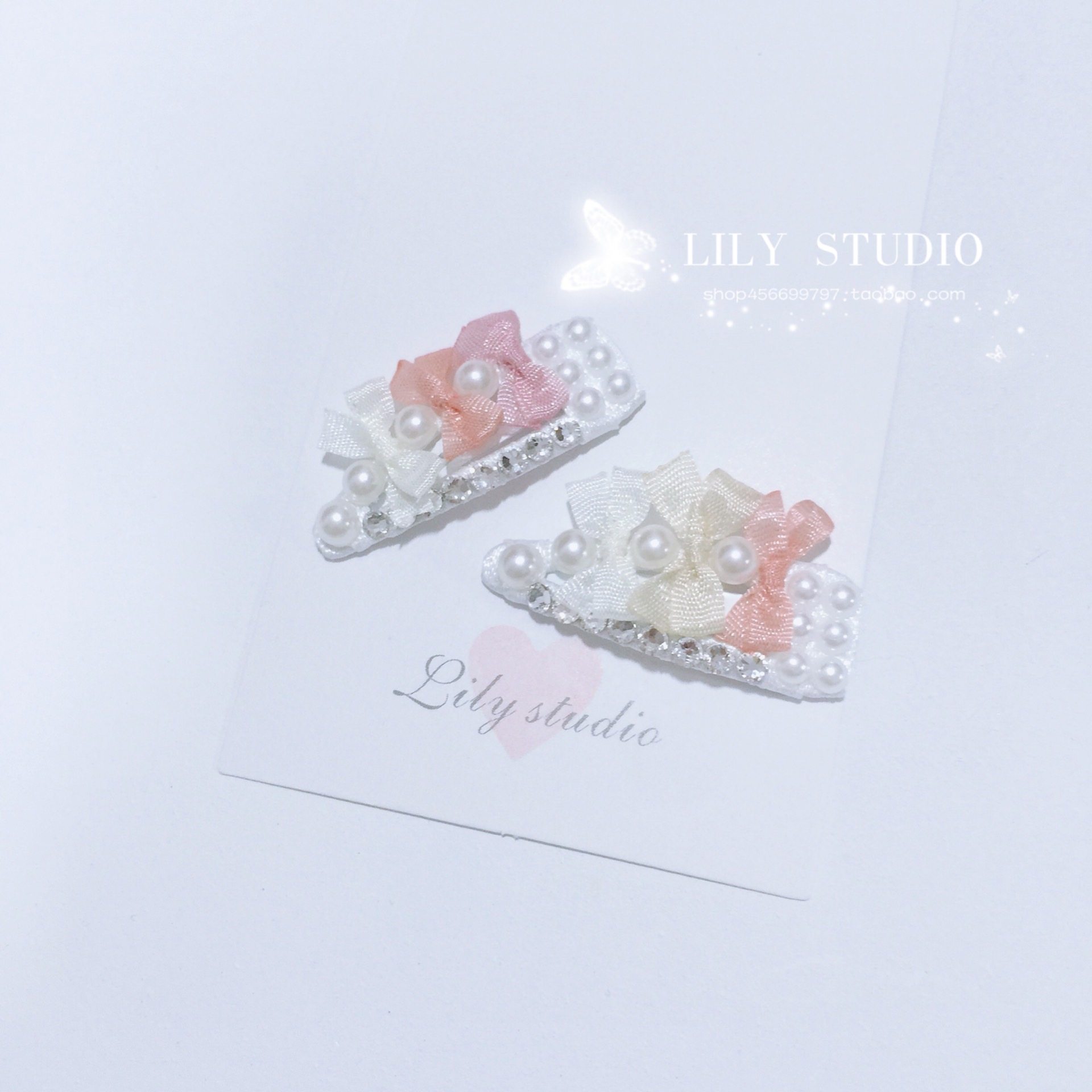 Lily studio handmade pet headwear Teddy Yorkshire Shisch Marzis gradient bow BB clip