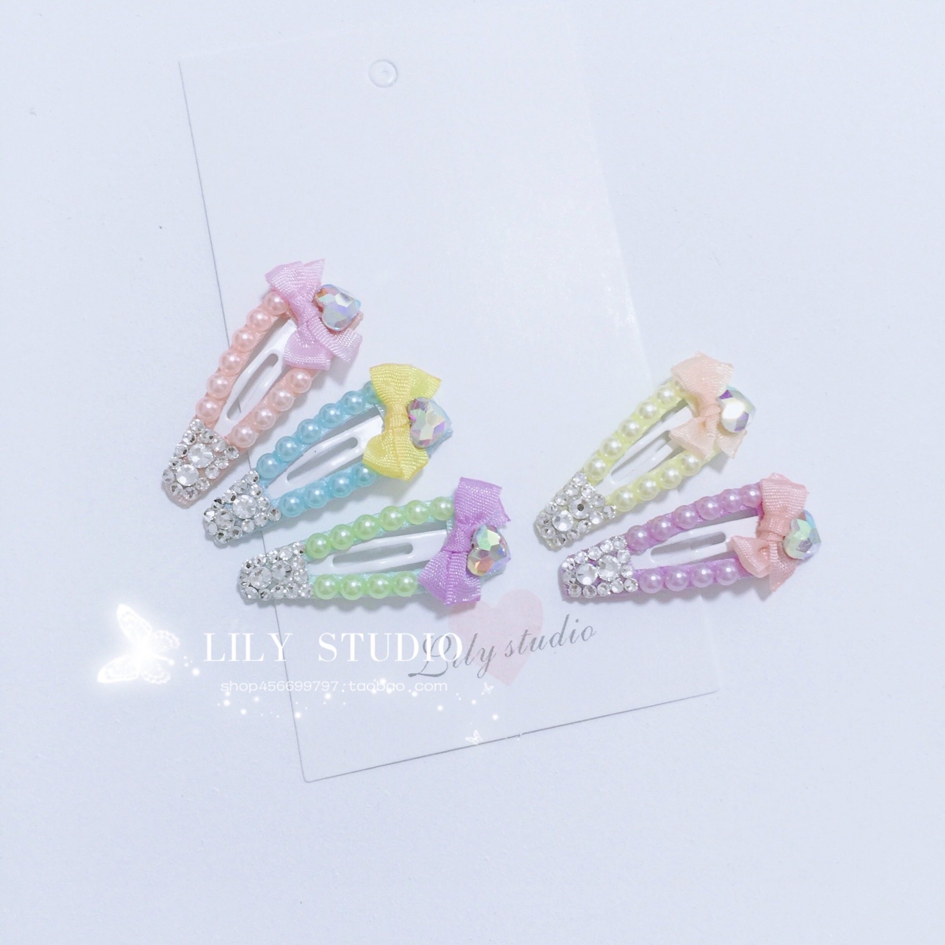 Lily studio handmade pet headgear Teddy Yorkshire Shisch Maltese candy pearl BB clip