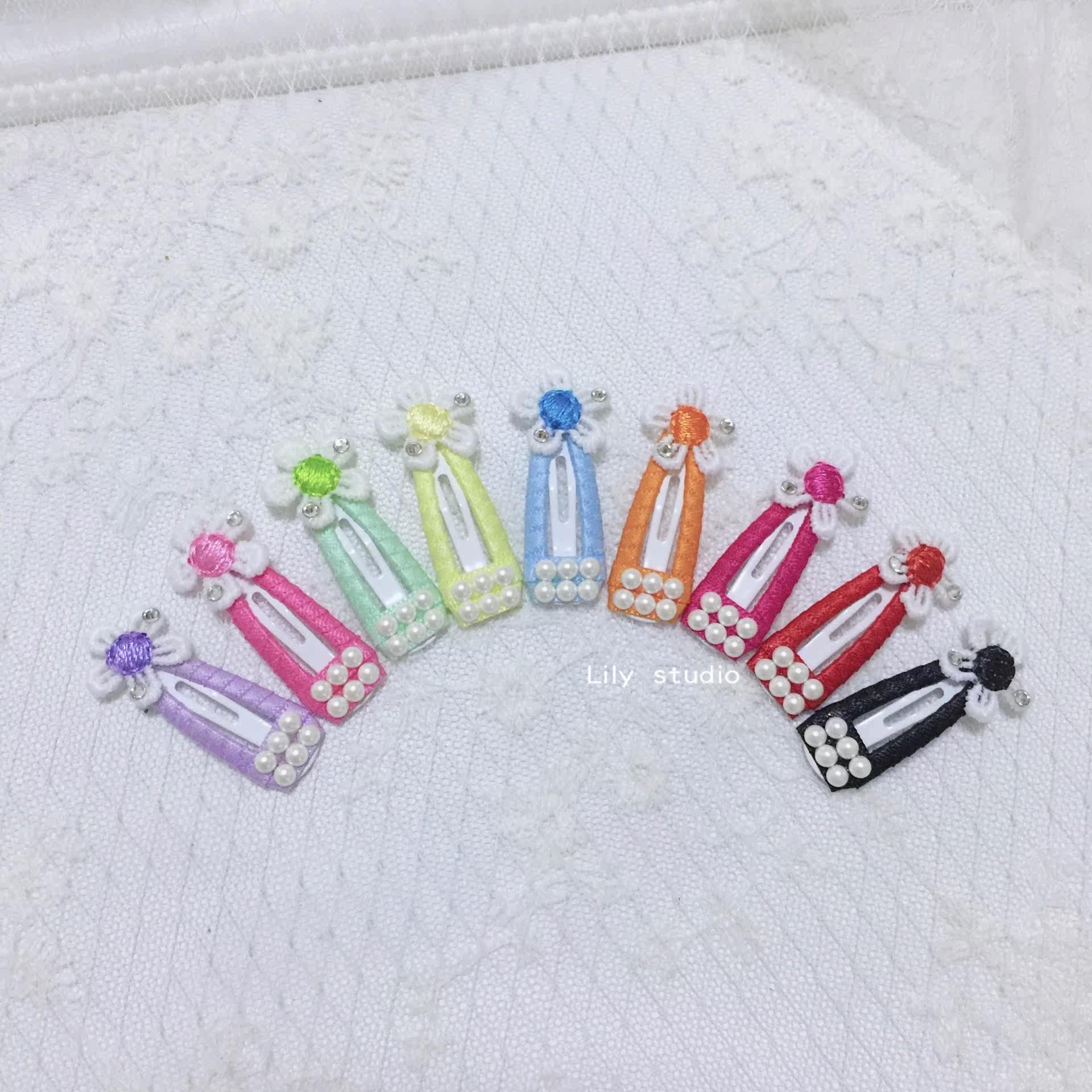 Lily studio handmade pet headdress Teddy Yorkshire Schmalzies lace small flower bb clip