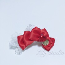 Lily studio handmade pet Headdress Red bow Hairpin Maltese Yorkshire Teddy Shih Tzu