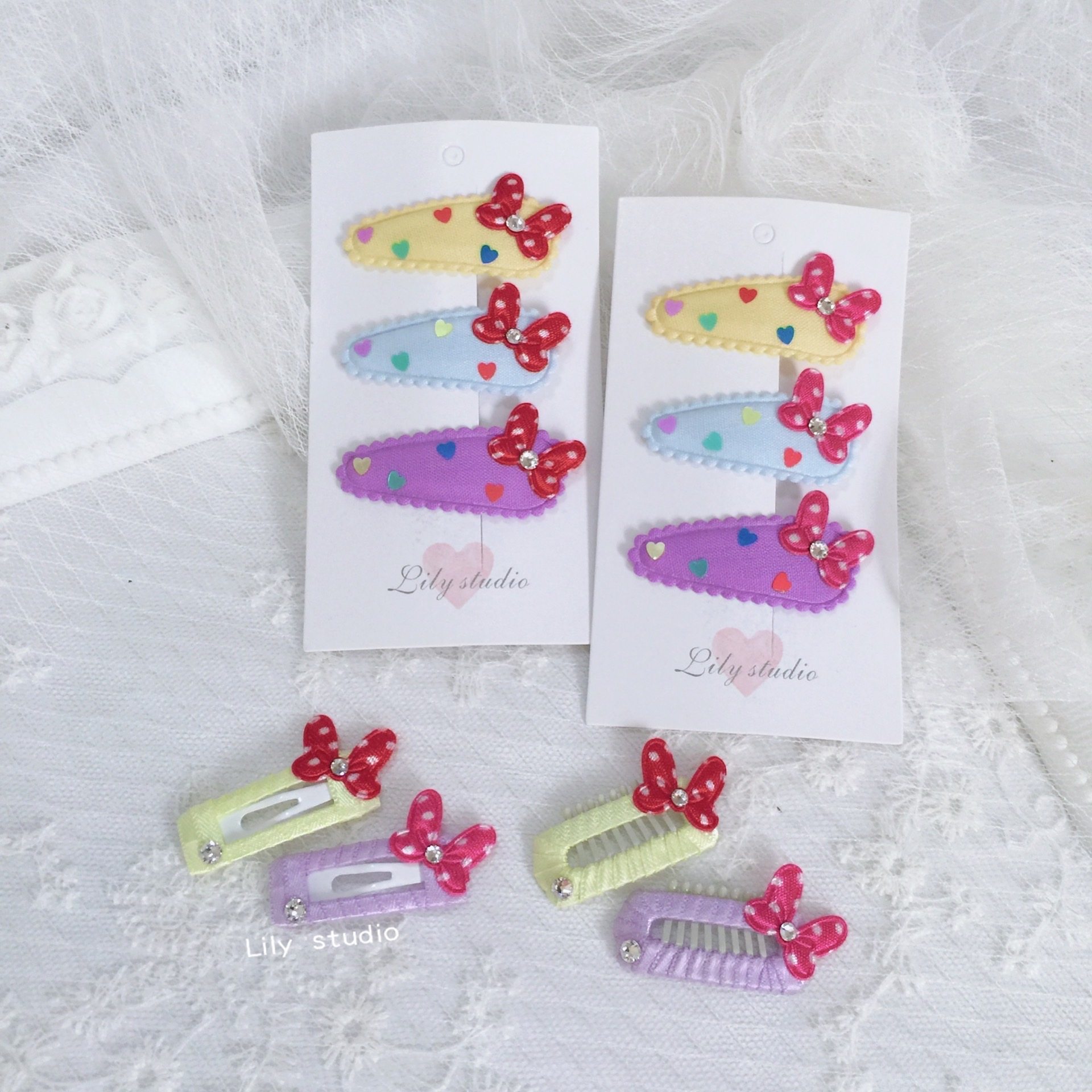 Lily studio handmade pet headdress Teddy York Schmarzis Point Butterfly Bow Clip