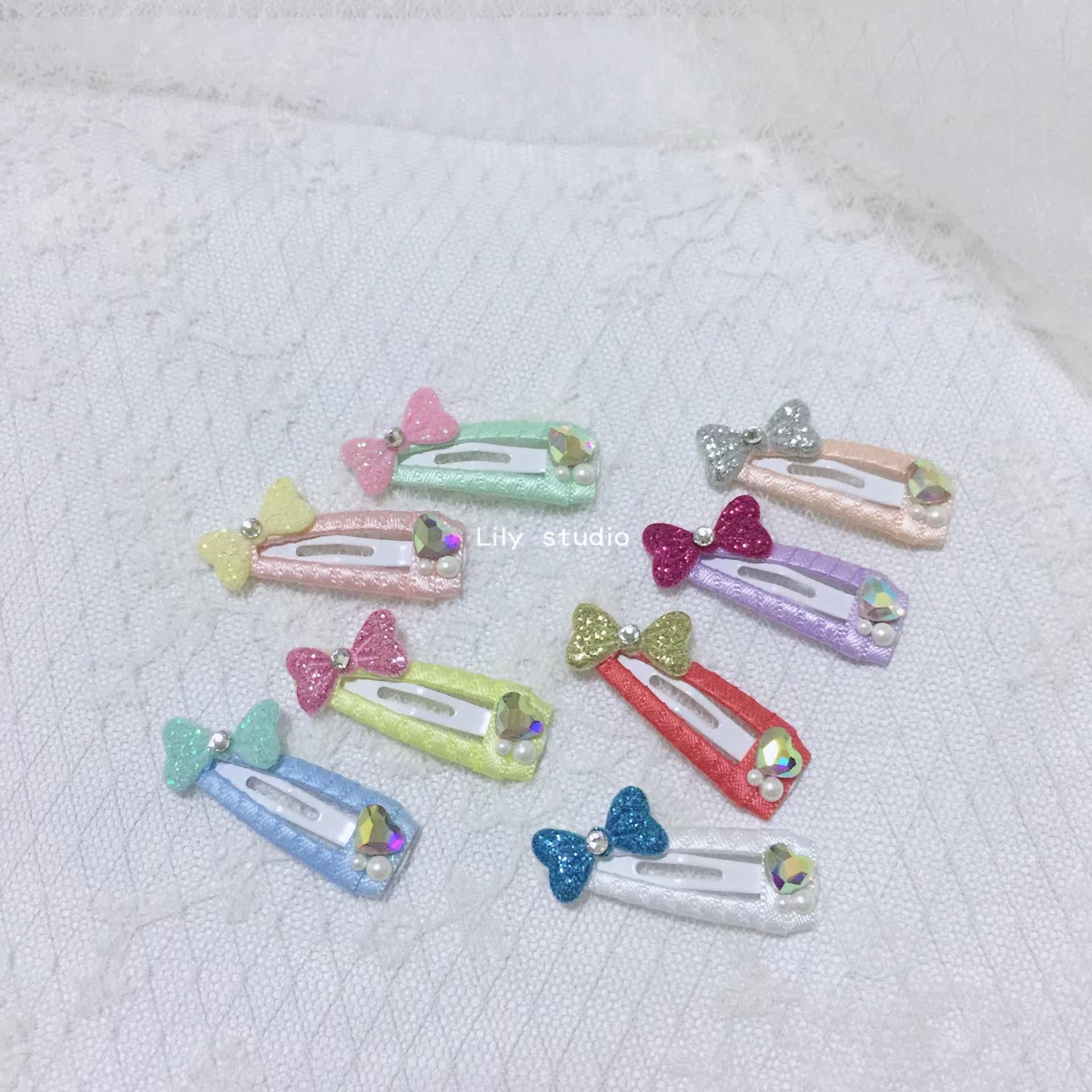 Lily Studio Handmade Pet Head Accessories Teddiyogram Xiasisch Malzise Bright Sheet Butterfly Knot Bb Clips 