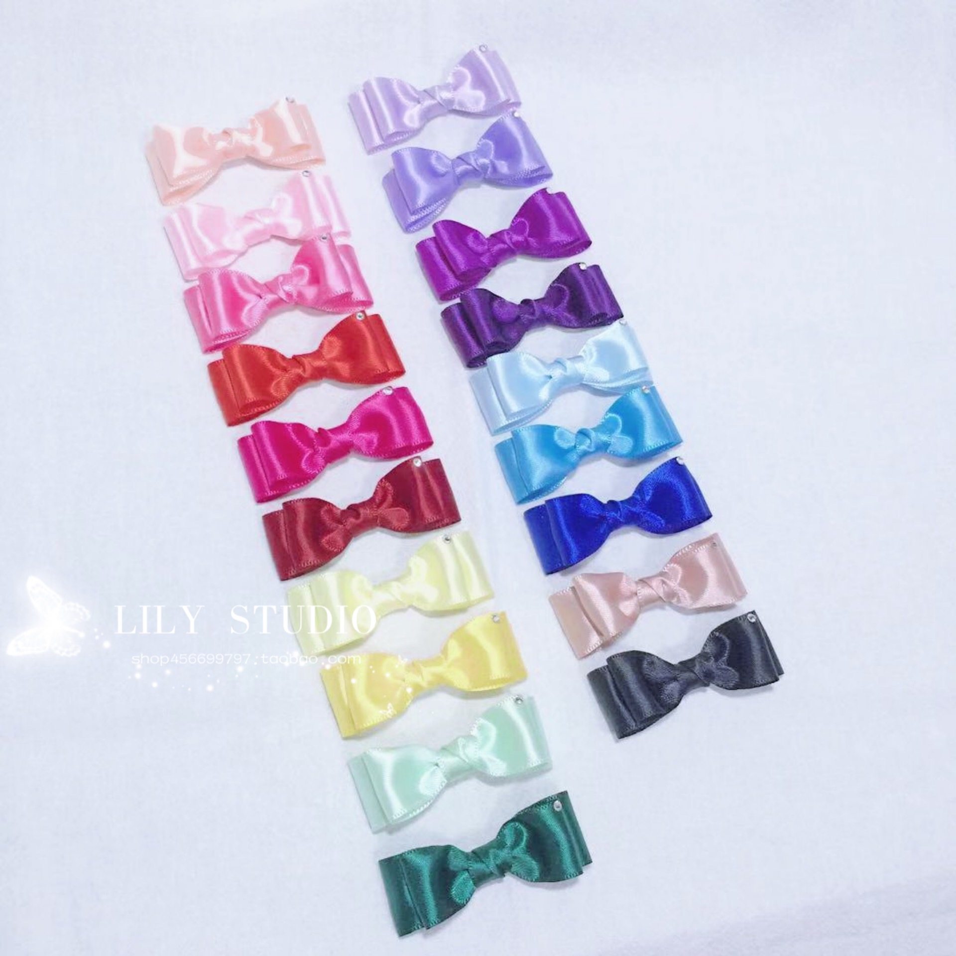 Lily studio handmade pet headgear Teddy Yorkshasmazis daily colored ribbon hairclip