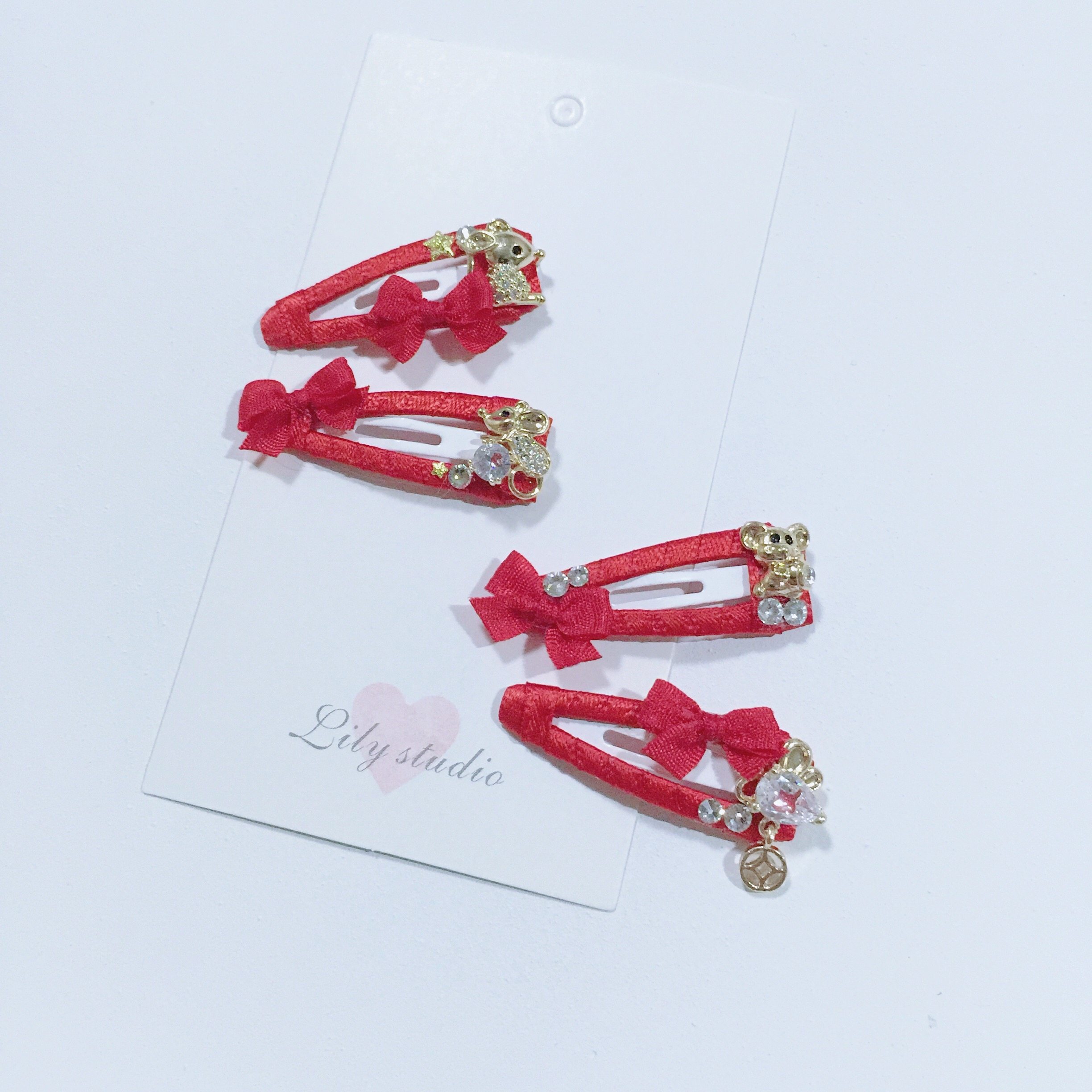 Lily studio handmade pet jewelry pet hair clip dog headdress New Year of the rat limited BB clip