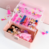  Childrens hair accessories storage box Girl headdress hairpin dressing finishing application Cute baby head rope headdress jewelry box