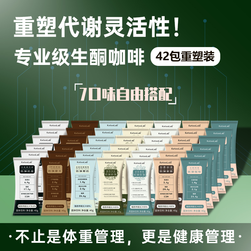 Body Shaping Bulletproof Coffee Set, Instant Drink, Milk Tea, Ketogenic Food, Meal Replacement, Milkshake, Sugar-Free, Satiating, Mocha, Coconut Milk, Breakfast