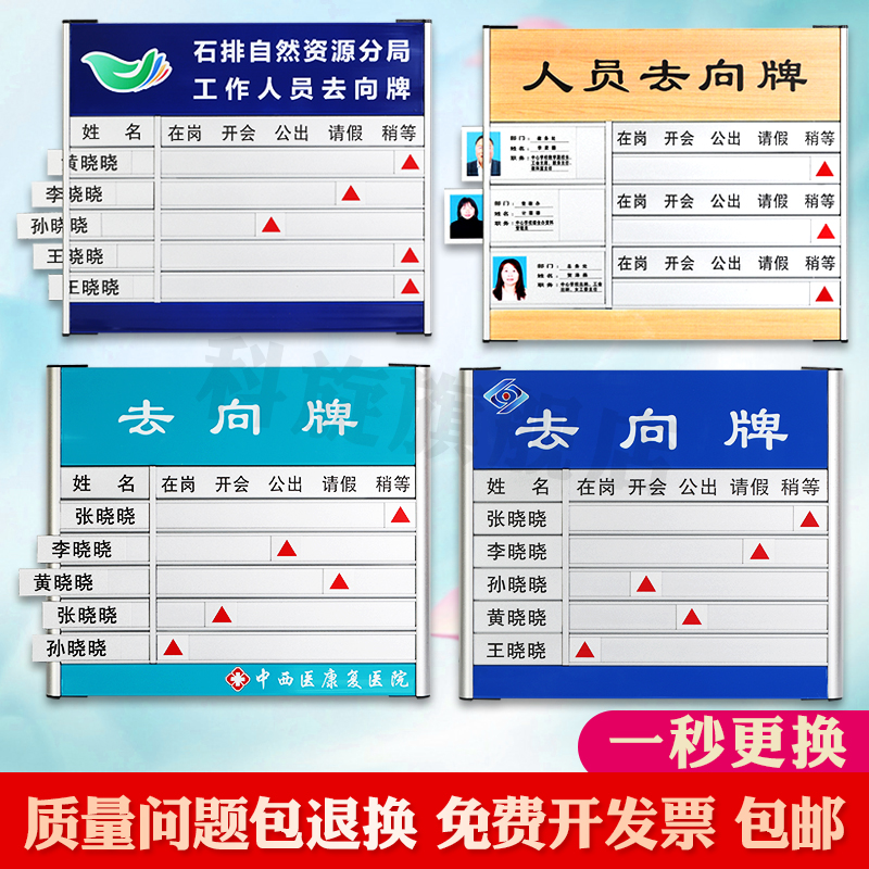 Customized destination card aluminum alloy staff destination card with photo destination card replaceable personnel destination card dormitory personnel destination card magnetic suction destination card ward card department card destination card