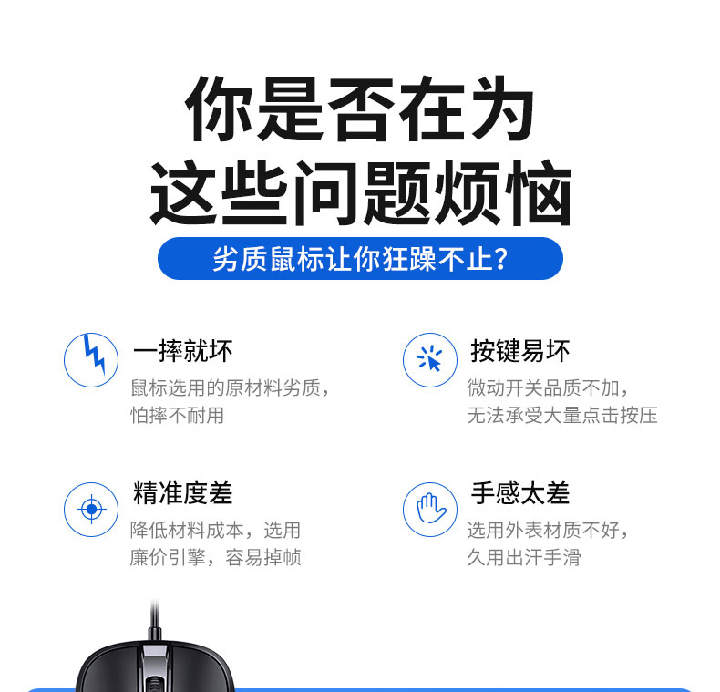 神价格！2年换新闭眼入，三档可调：飞利浦 有线USB鼠标 券后9.9元包邮 买手党-买手聚集的地方