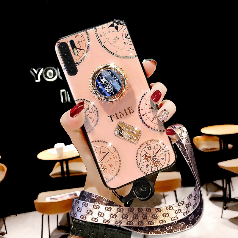 100 million SHuawei p30pro mobile phone protection shell female section p30 protective sleeve silicone edge full package anti-fall p30pro limited edition creative magnetic suction bracket personality creative fashion shell with hanging rope