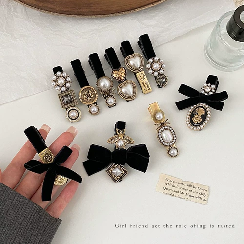 Заколка для волос в стиле барокко, элитный головной убор со шпилькой для женщин с короткими волосами, наполовину завязанная заколка на боковую челку, заколка на лоб